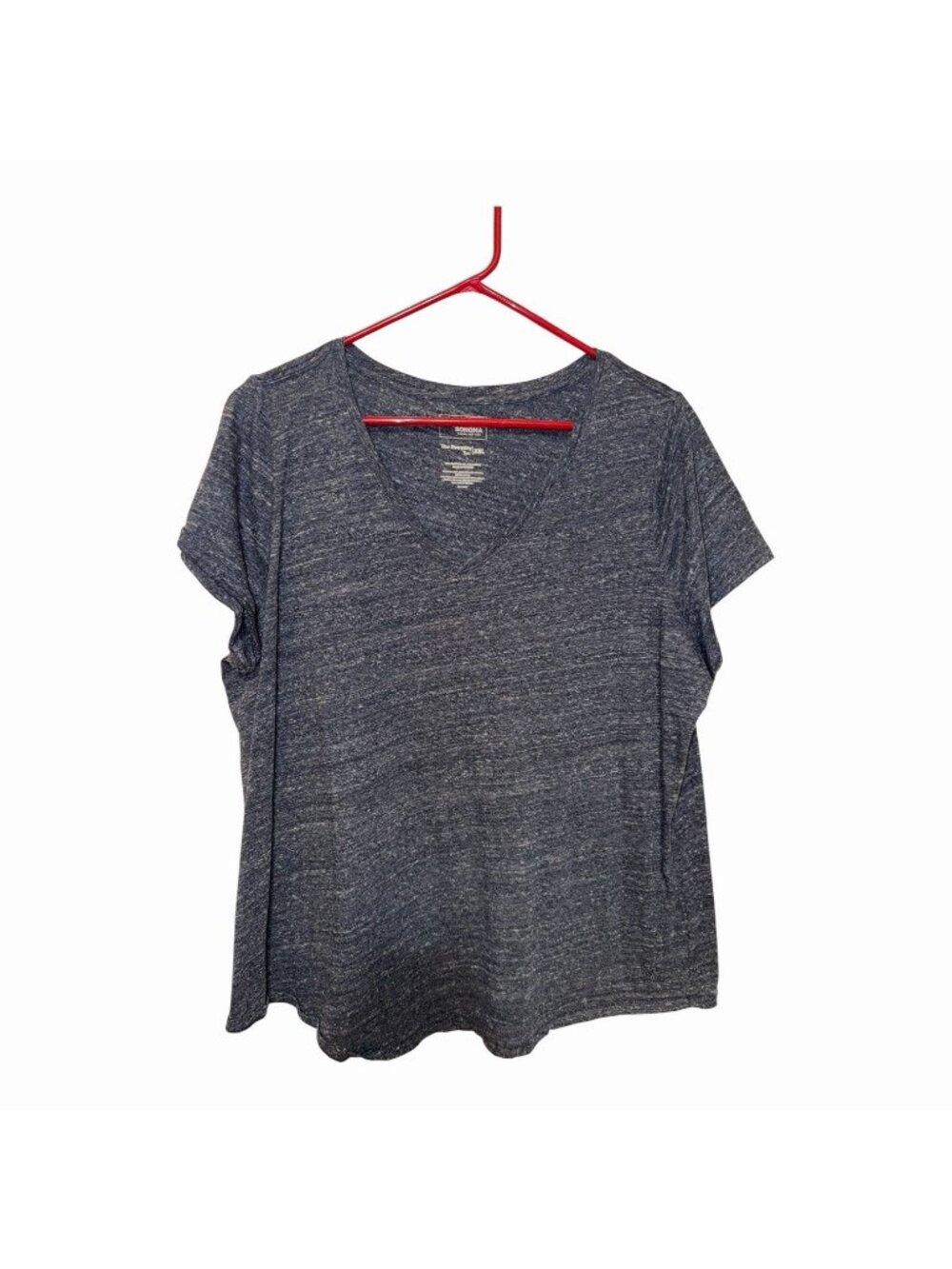 Sonoma V Neck Navy Blue Wash XXL Short Sleeve T Shirt NWOT Everyday Tee